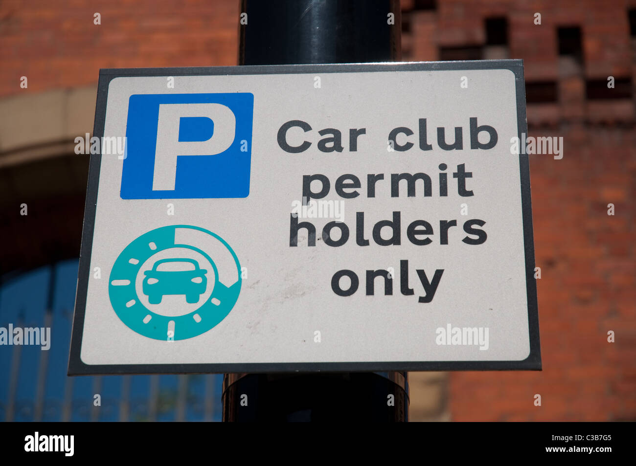 Segno per Automobile Club parcheggio, il Northern Quarter,Manchester. Foto Stock