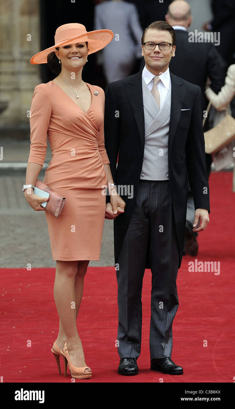 Le nozze del principe William e Catherine Middleton. Il 29 aprile 2011. La Principessa Victoria di Svezia e suo marito Foto Stock