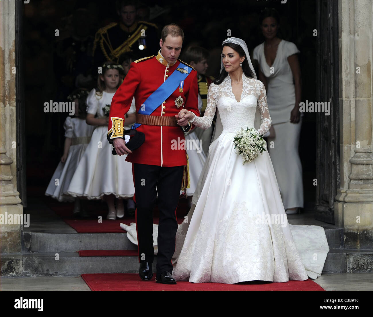 Le nozze del principe William e Catherine Middleton. Il 29 aprile 2011. Il principe William e la sua sposa, la Duchessa di Cambridge Foto Stock