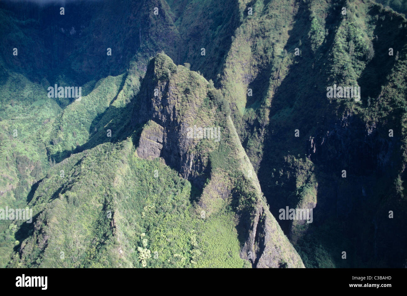 Hawaii Maui, Valle isola, vista aerea di Iao Valley Foto Stock