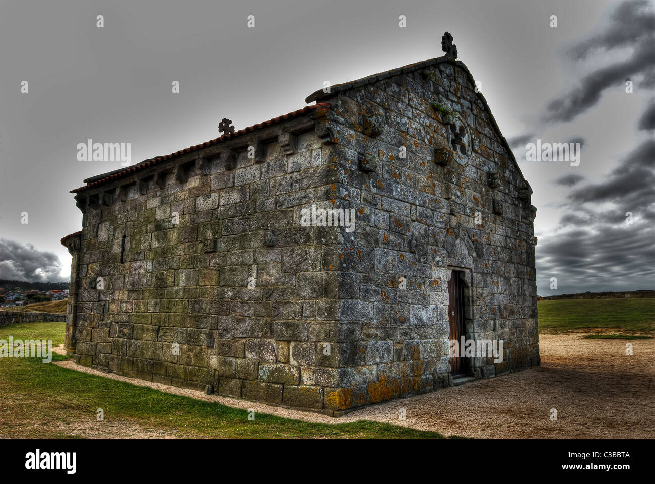 Il piccolo eremo di Lanzada, Galizia, Spagna Foto Stock