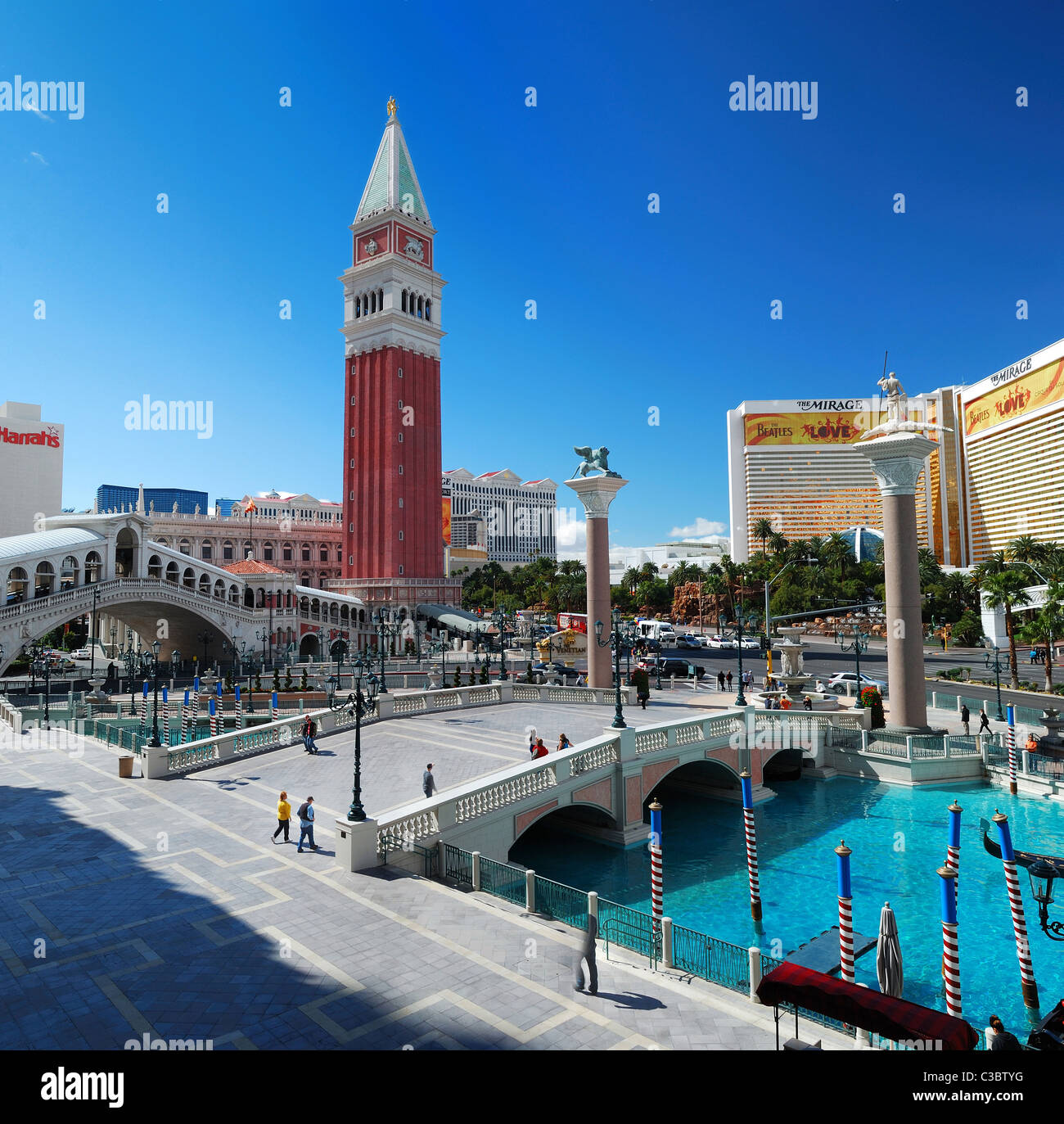 Il Venetian Hotel Casino un ampio angolo di visione, Las Vegas Foto Stock