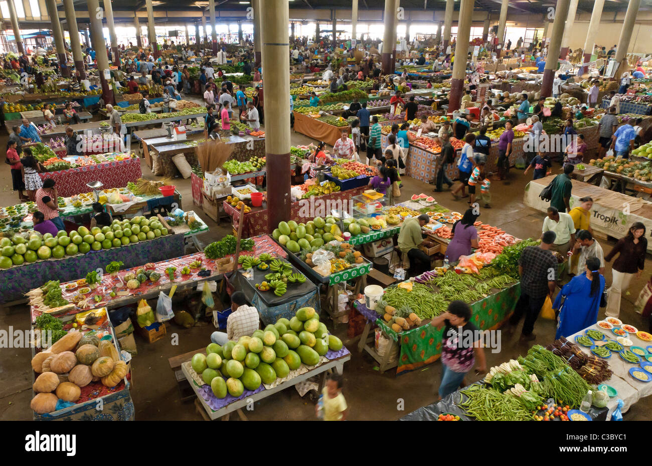 Mercato Pubblico, Lautoka, Viti Levu, Fiji. Foto Stock