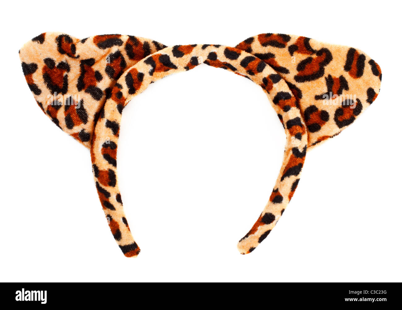 Cerchione con Panther orecchie isolato su bianco Foto Stock