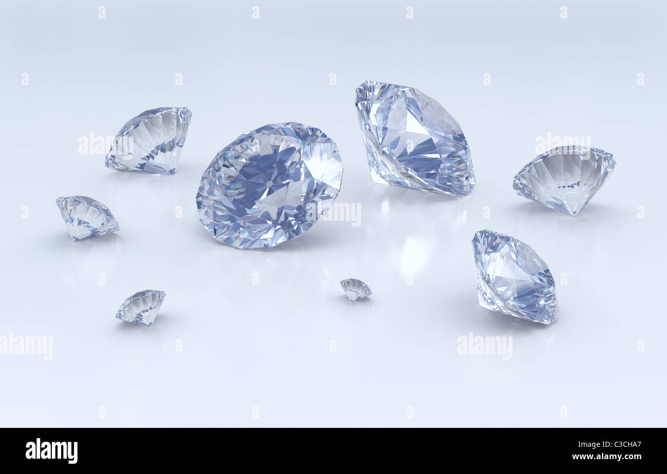 Gruppo di diamanti Foto Stock