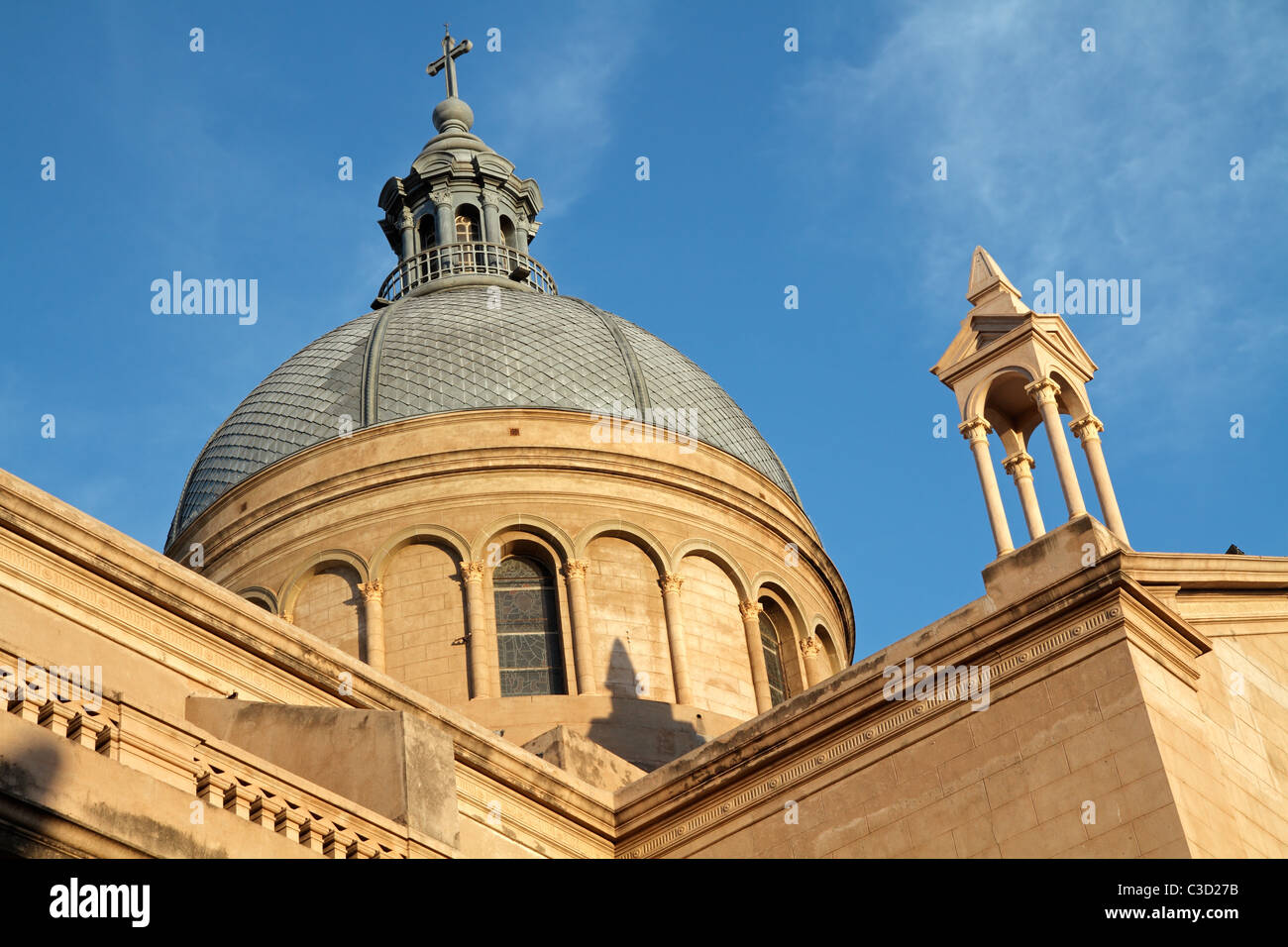 La torre della cattedrale di San Nicolas de Bari nella città di La Rioja, Argentina Foto Stock