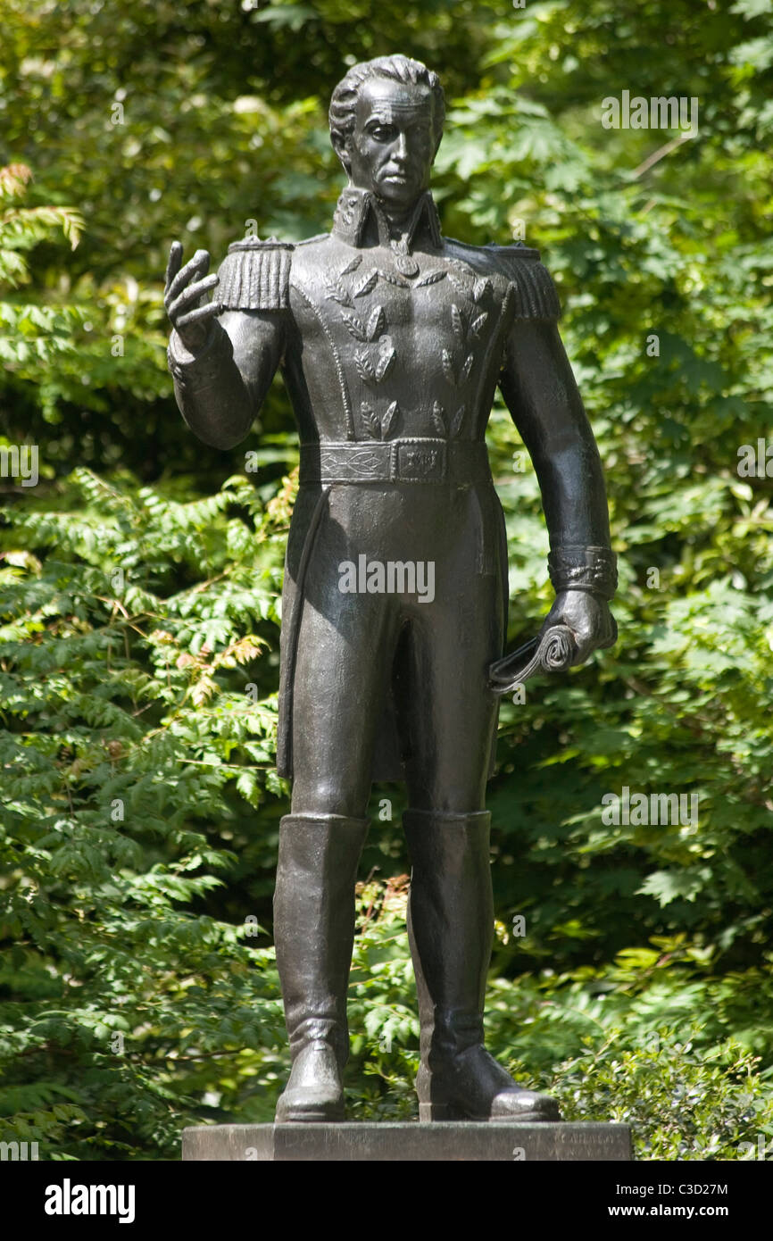 Inghilterra Londra Belgrave Square Simon Bolívar Statua Foto Stock