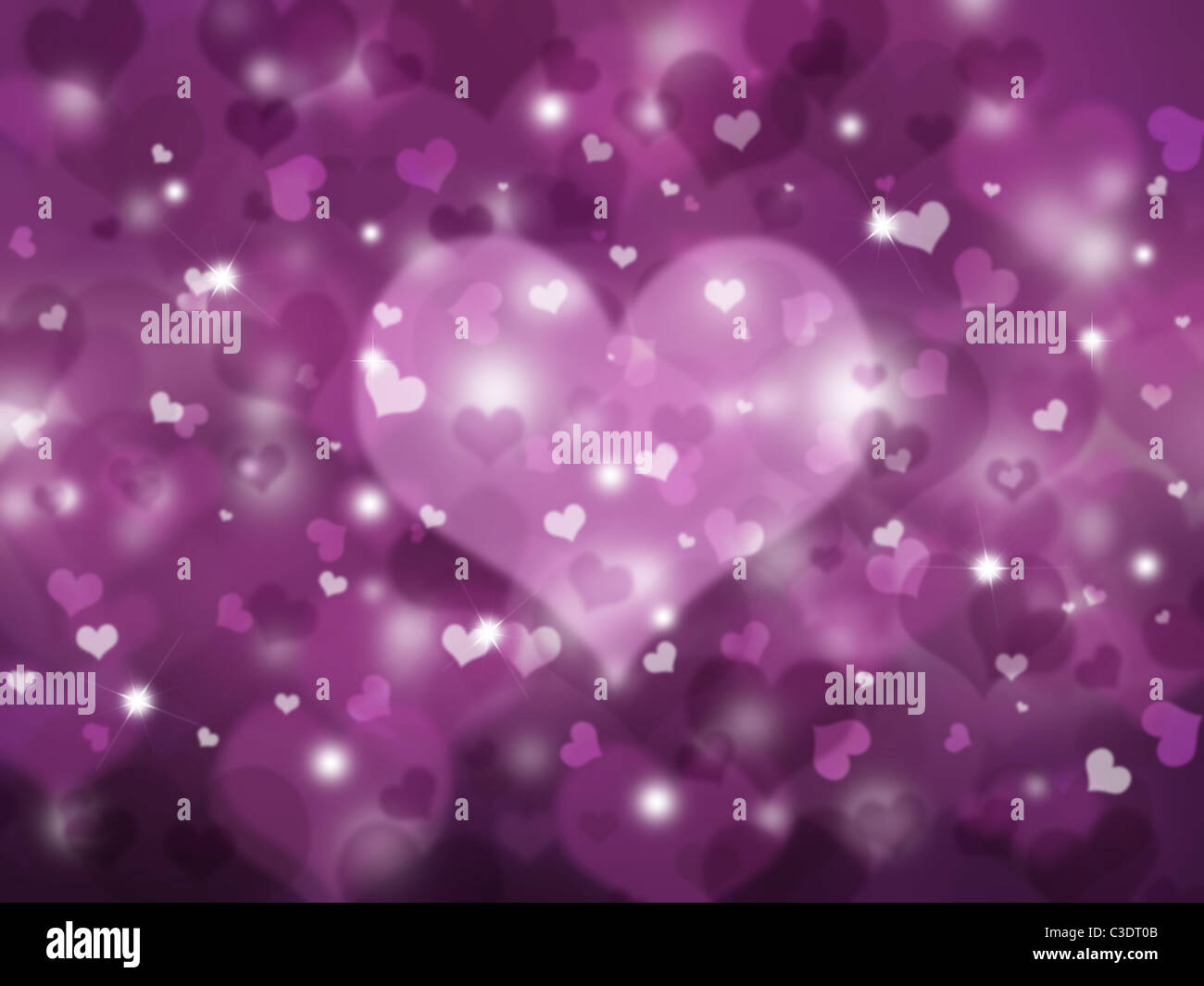 Sfondo di San Valentino di molti cuori Foto Stock