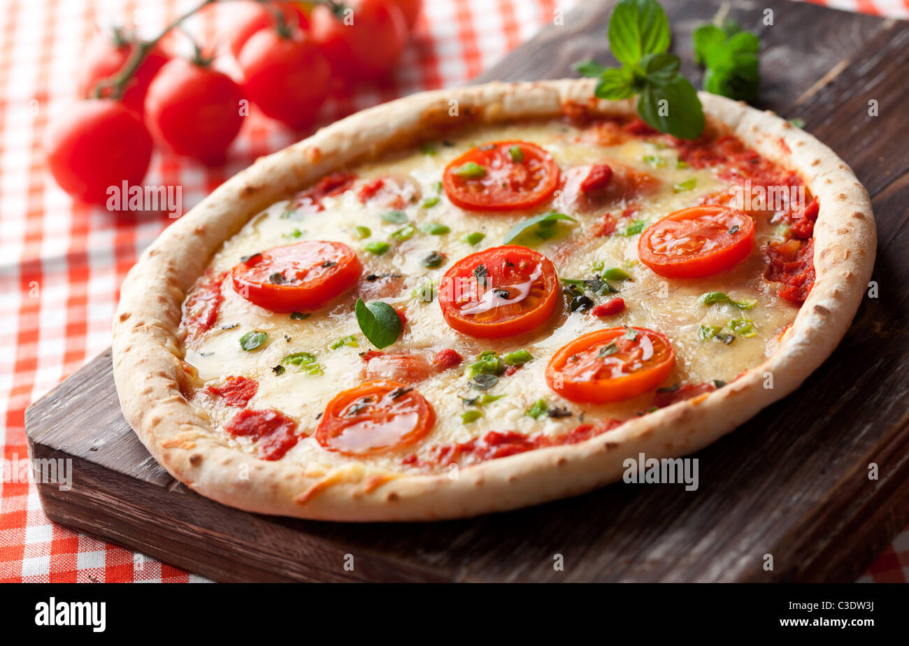 Pizza vegetariana Foto Stock