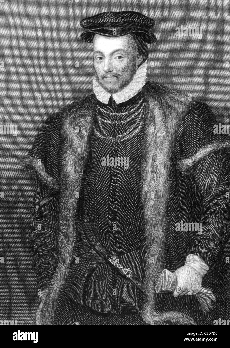 Edward Nord, primo Baron Nord (1496-1564) su incisione da 1838. Inglese peer, politico e giurista di successo. Foto Stock