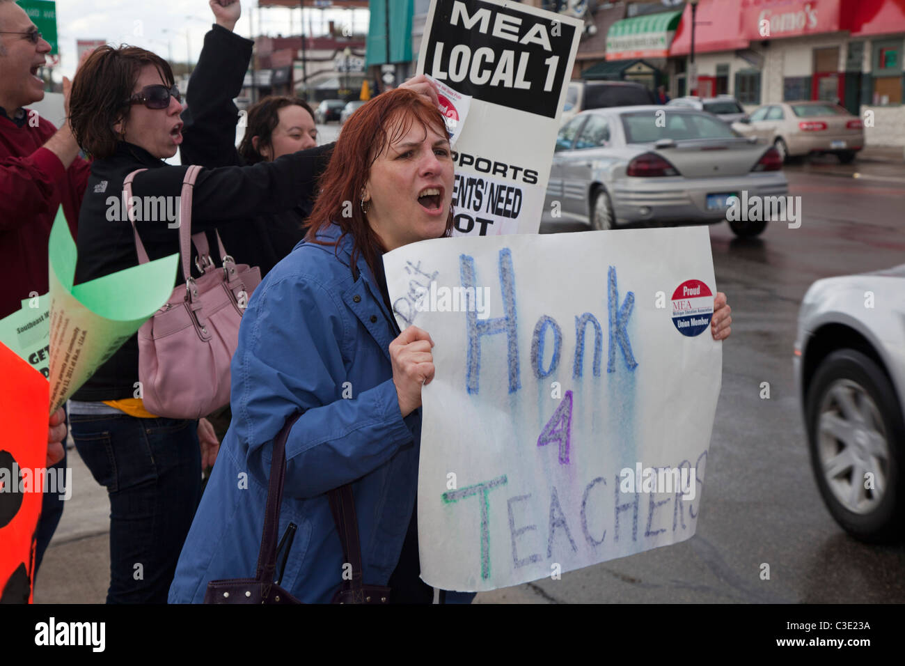 Stand Up per gli insegnanti e per gli impiegati pubblici di Rally Foto Stock
