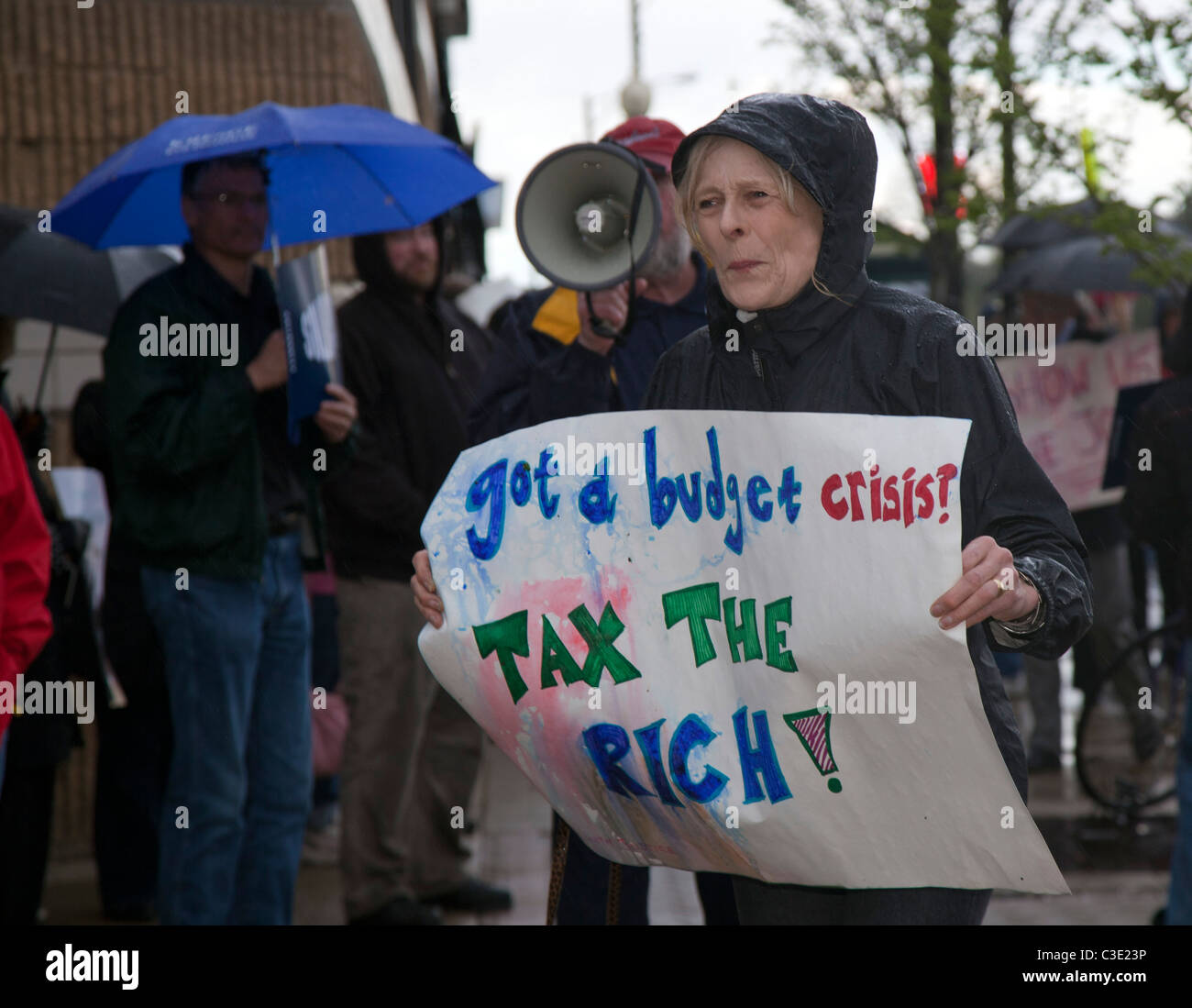 Stand Up per gli insegnanti e per gli impiegati pubblici di Rally Foto Stock