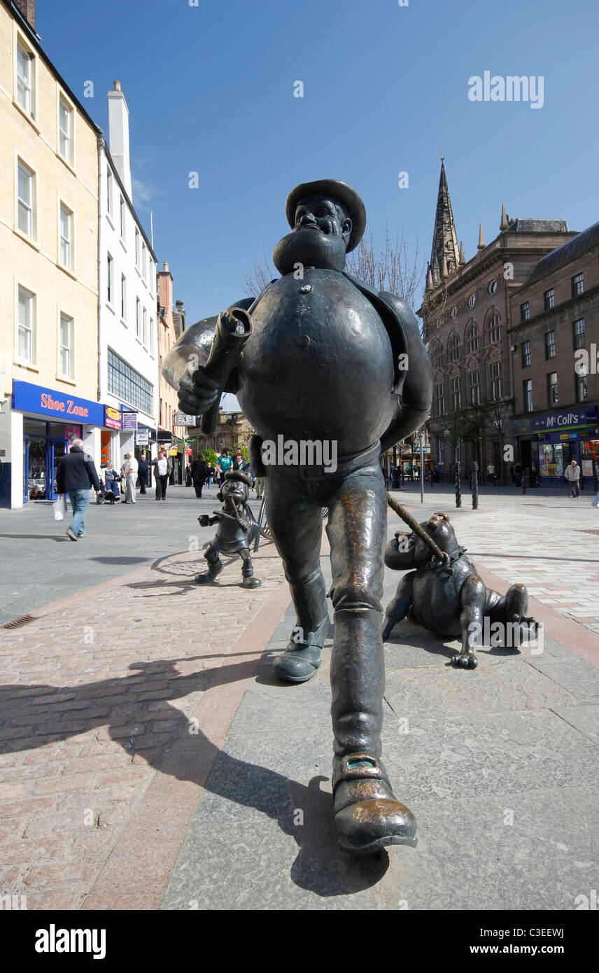 Statua di Dan disperato dal comico Dandy, High Street, Dundee Foto Stock