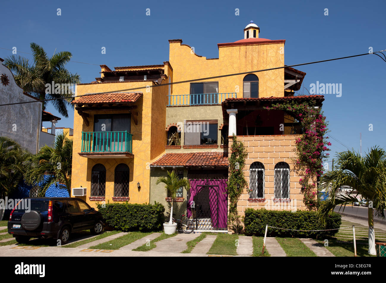 Playa del Carmen: architettura locale Foto Stock