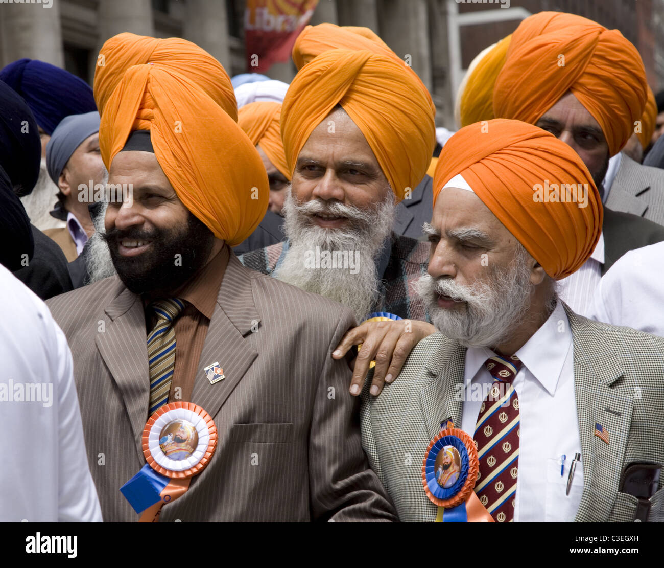 Annuale parata Sikh lungo Madison Avenue in New York City. Foto Stock