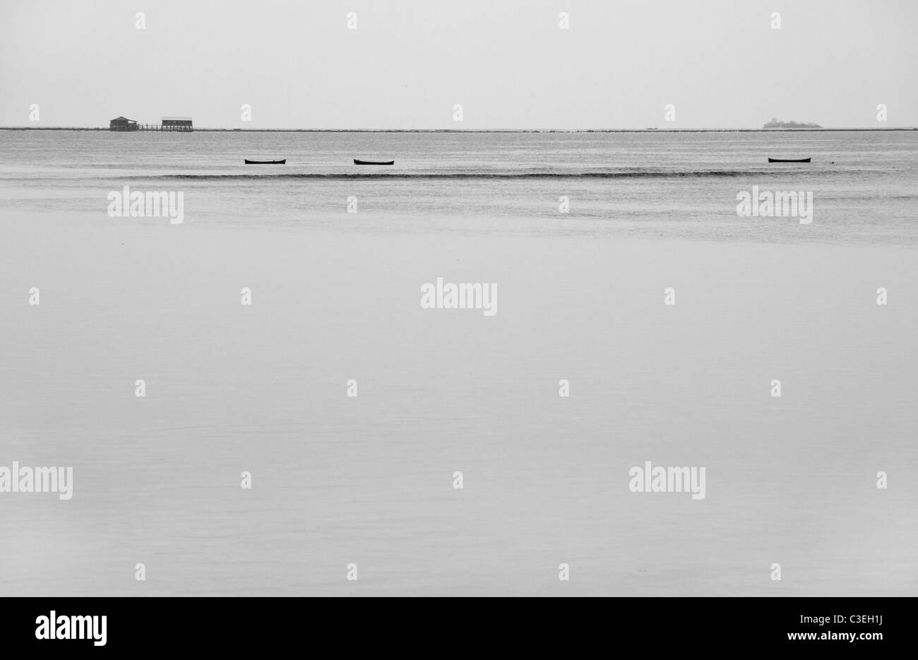 Modelli di imbarcazione in Trikora Beach Foto Stock