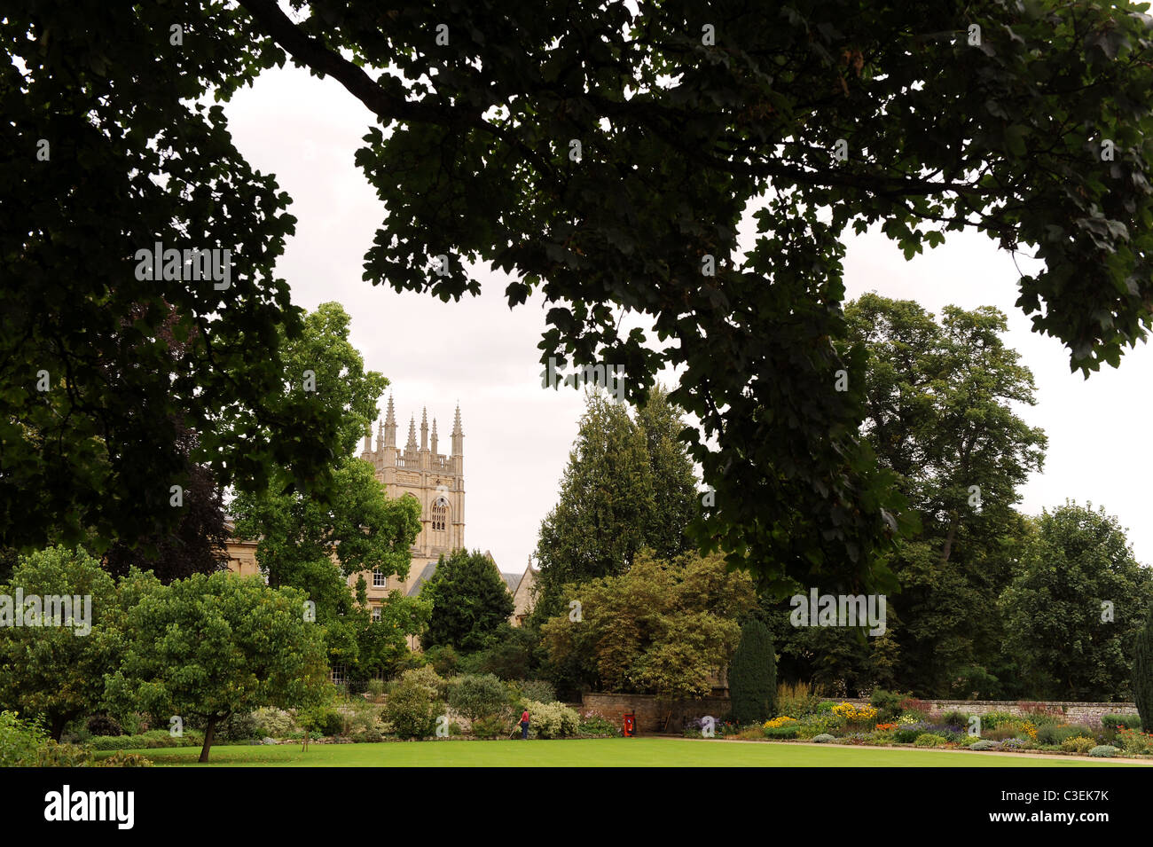 Oxford Spires visto attraverso gli alberi Foto Stock