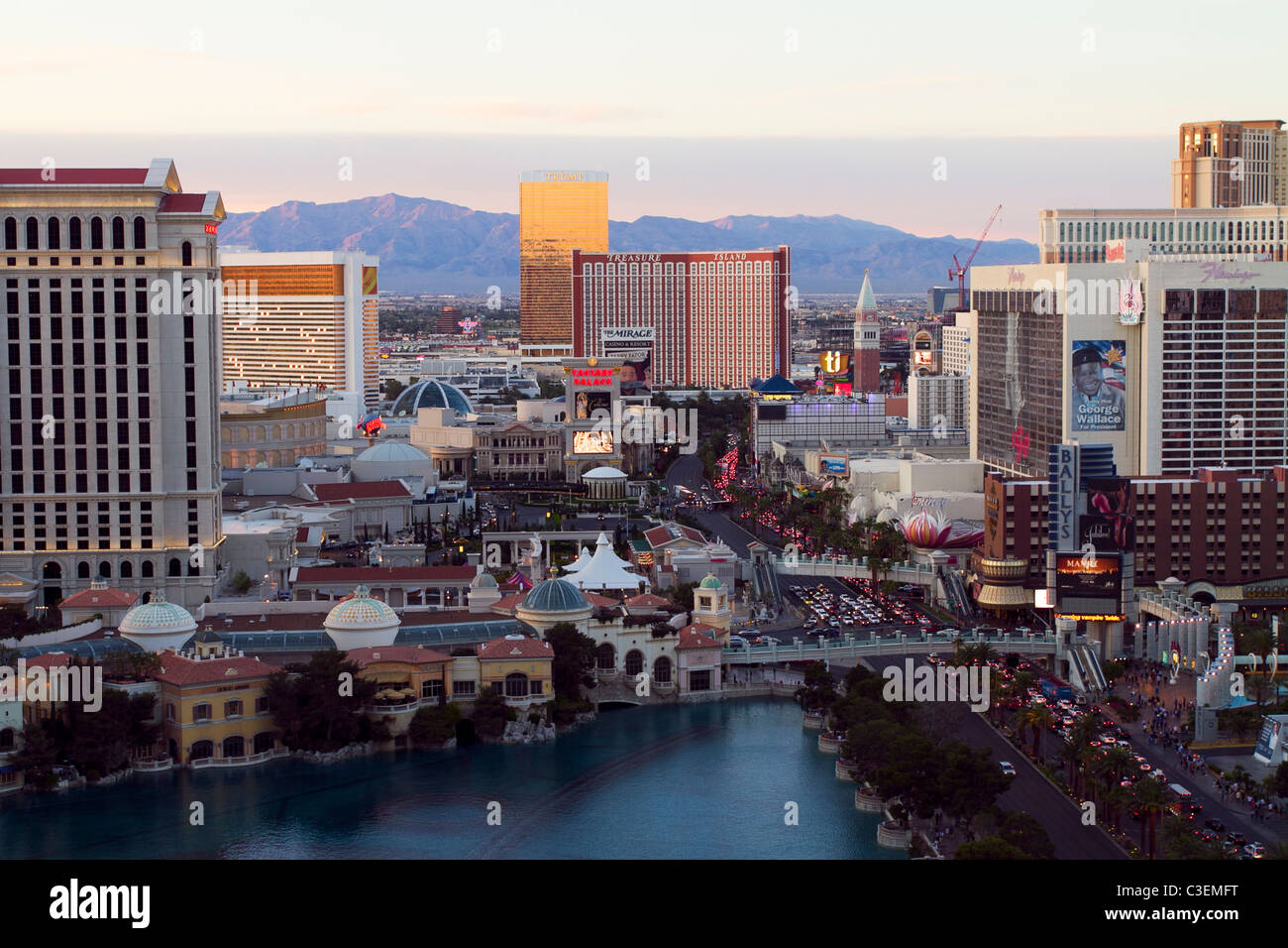 La striscia di Las Vegas, nel Nevada. Foto Stock