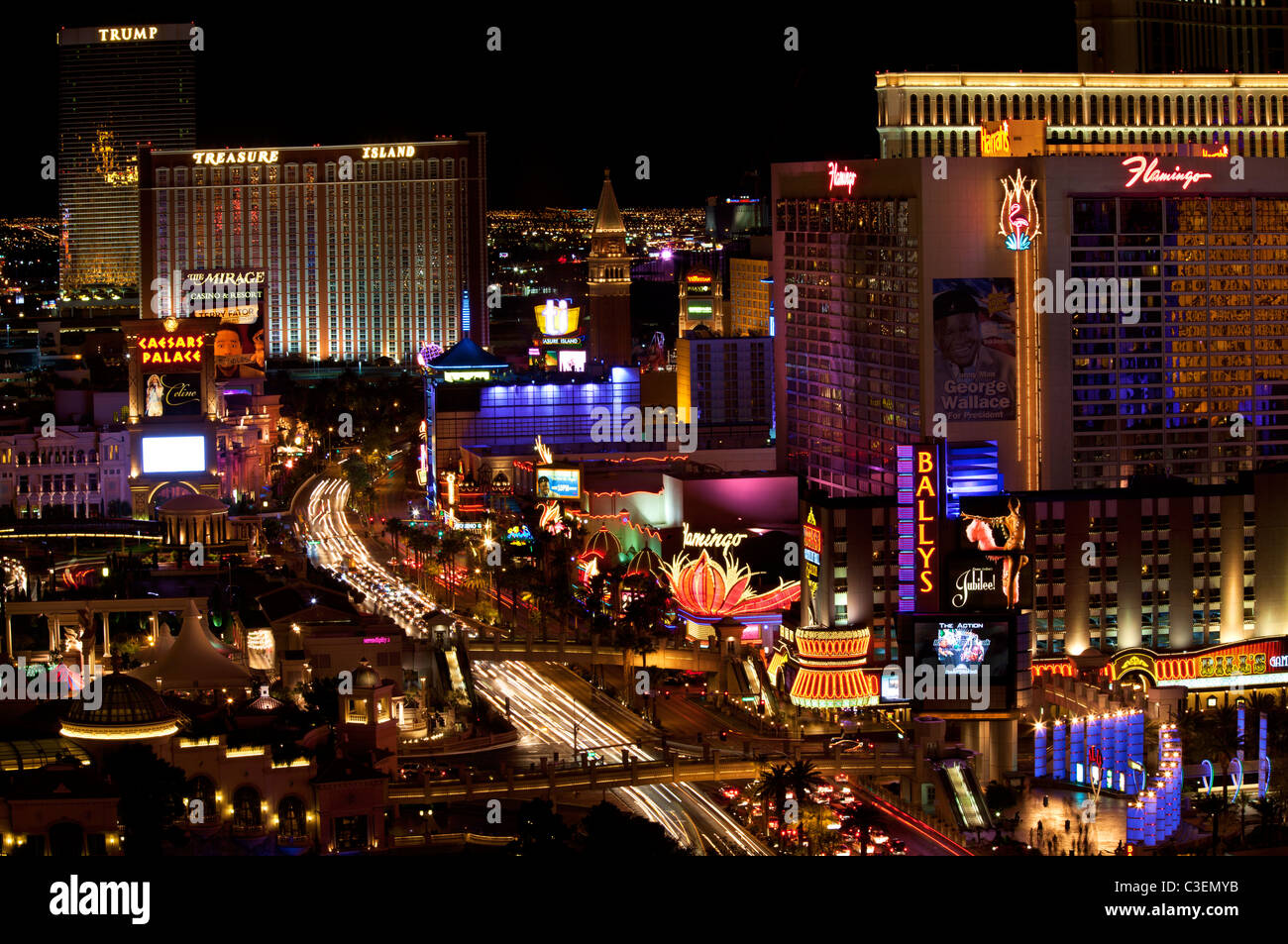 La striscia di Las Vegas, nel Nevada. Foto Stock