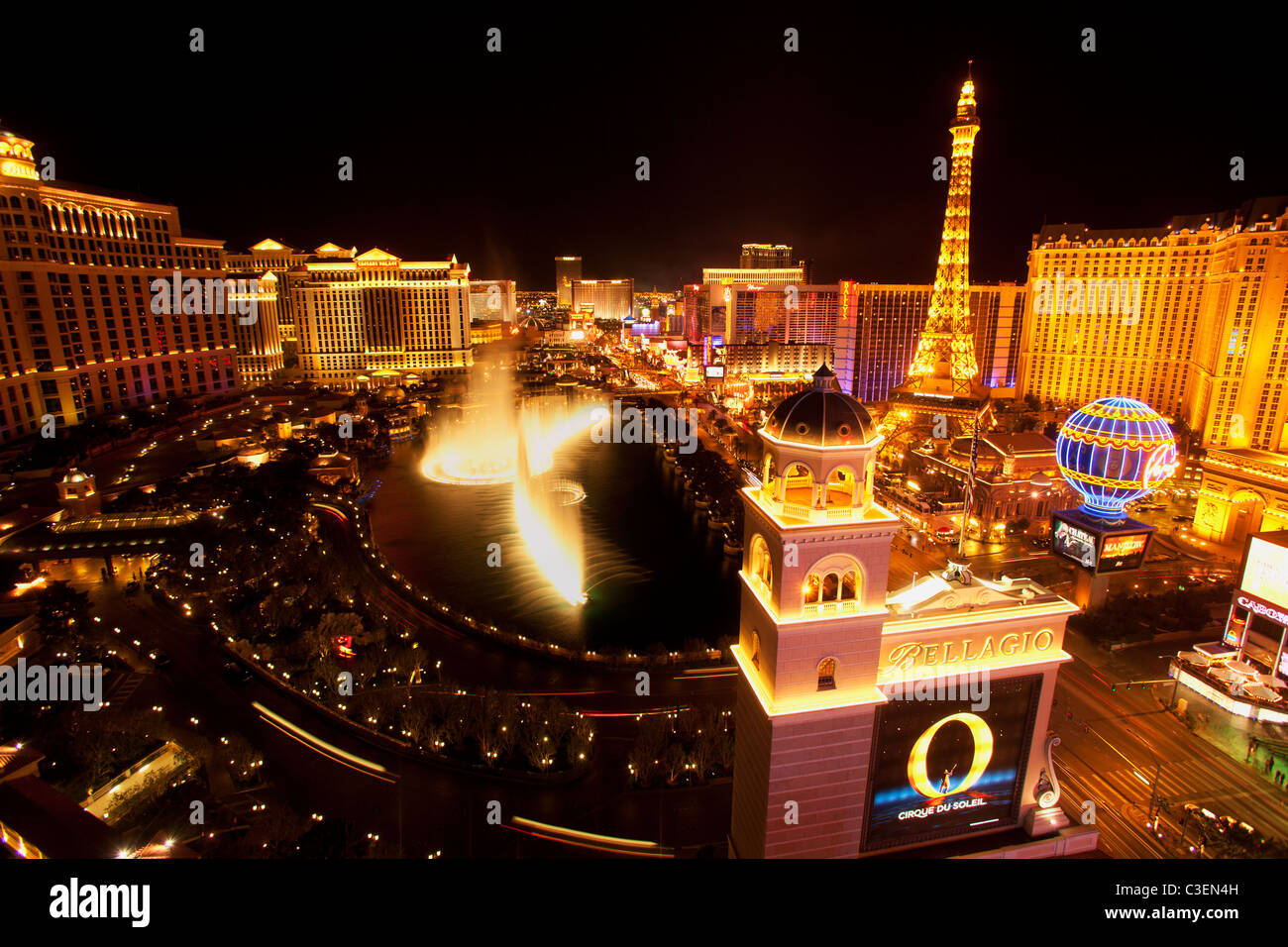 Il Bellagio Fountain, Las Vegas, Nevada. Foto Stock