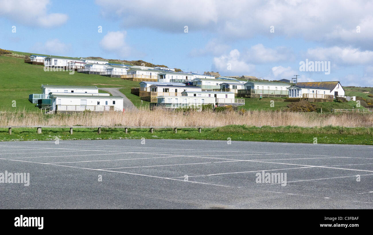 Static caravan park Newgale Wales UK Foto Stock