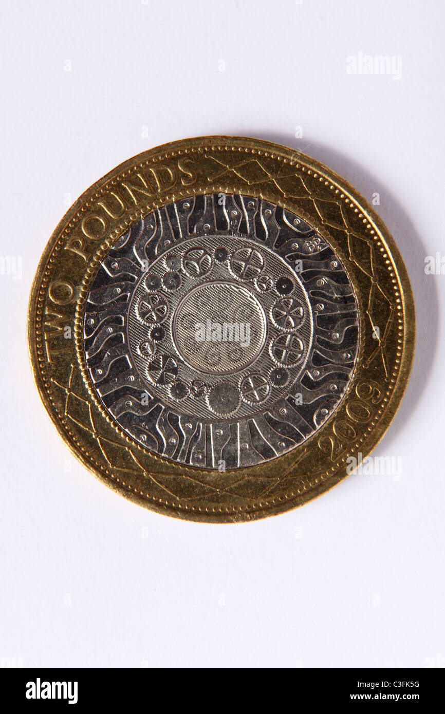 Il lato inverso di un British due pound coin Foto Stock