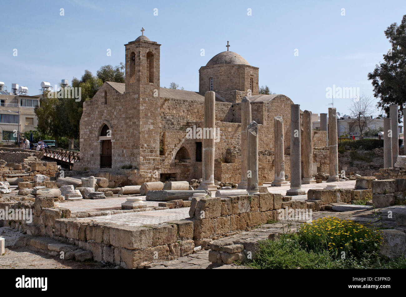 Le rovine della romana e bizantina del XII secolo la chiesa di Agia Kyriaki in Paphos Foto Stock