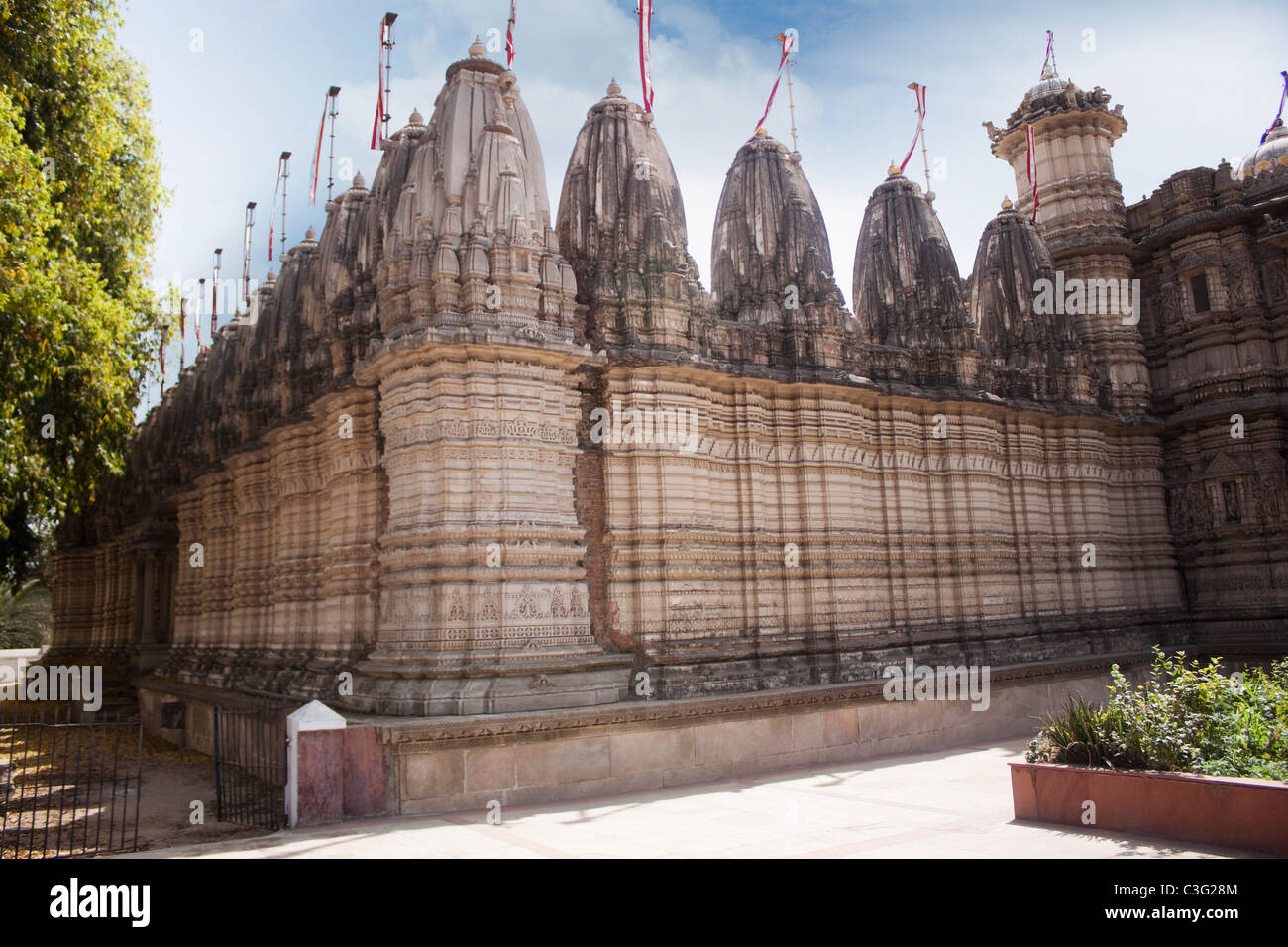 Dettagli architettonici di un tempio, Swaminarayan Akshardham tempio, Ahmedabad, Gujarat, India Foto Stock