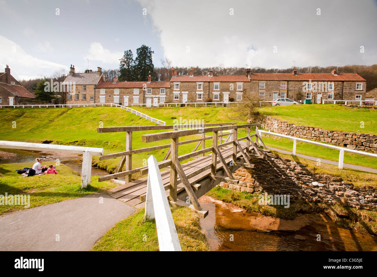Il villaggio quiant di Hutton-le-Foro nel North York Moors National Park, Regno Unito. Foto Stock