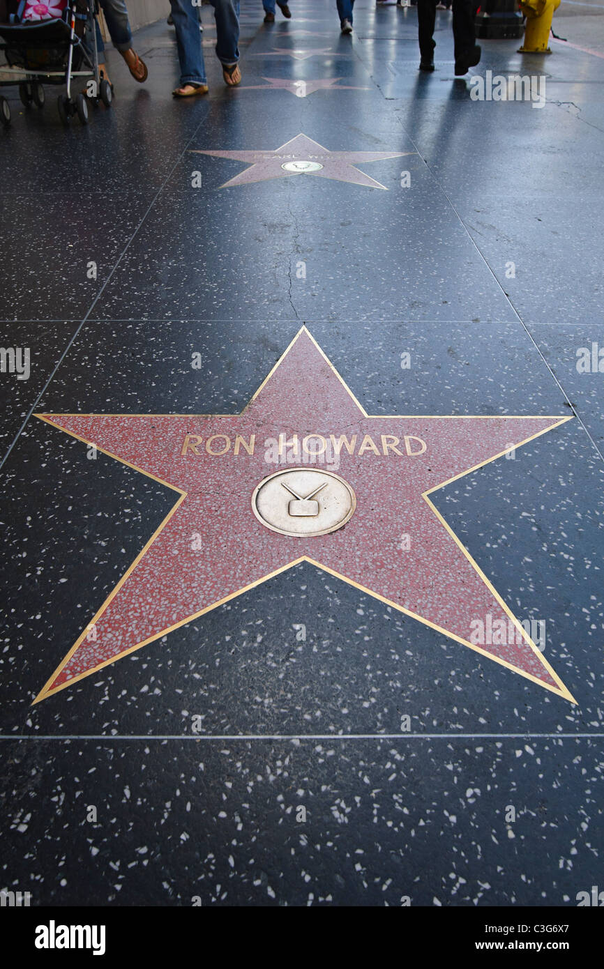 La famosa Hollywood Walk of Fame. Foto Stock