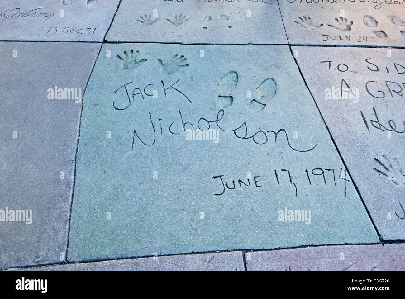 Grauman's Chinese Theatre di Hollywood, in California. Foto Stock