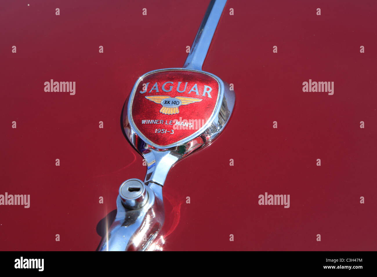 Jaguar XK 140 badge Foto Stock