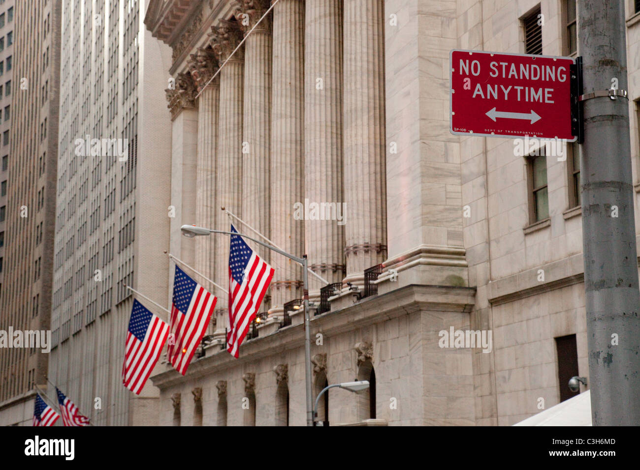New York Stock Exchange bandiera Wall Street Manhattan Foto Stock