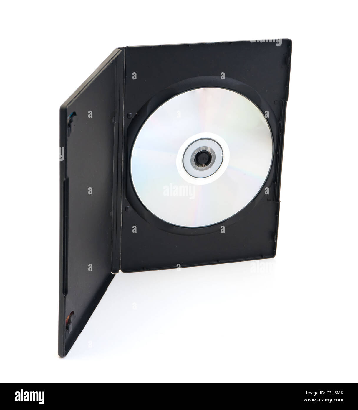 Disco e una casella vuota per il disco sono su sfondo bianco Foto Stock