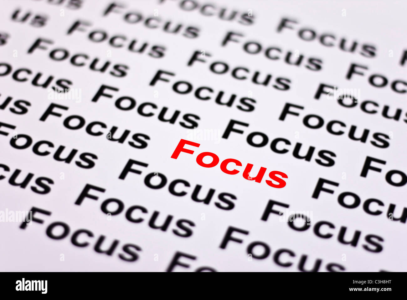 Incentrato su focus evidenziata in rosso Foto Stock