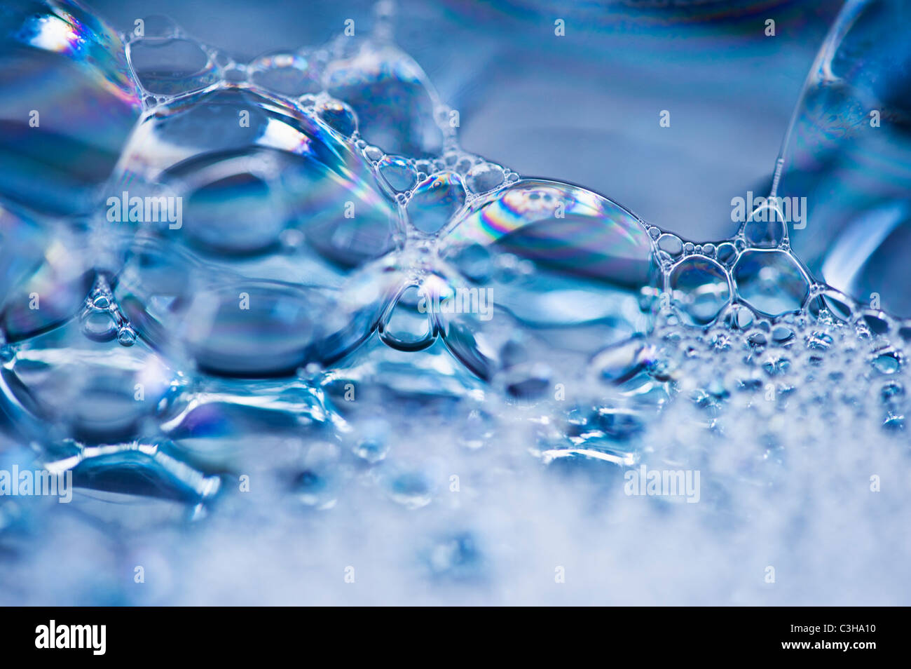 Close up di bolle di sapone Foto Stock
