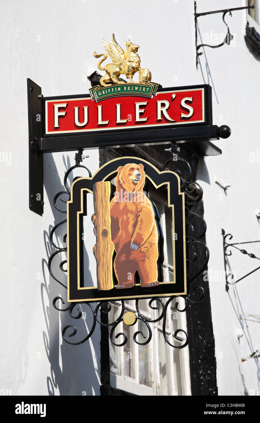 Inn segno per il Bear Inn, ha affermato di essere la più antica casa pubblica in Oxford, England, Regno Unito Foto Stock