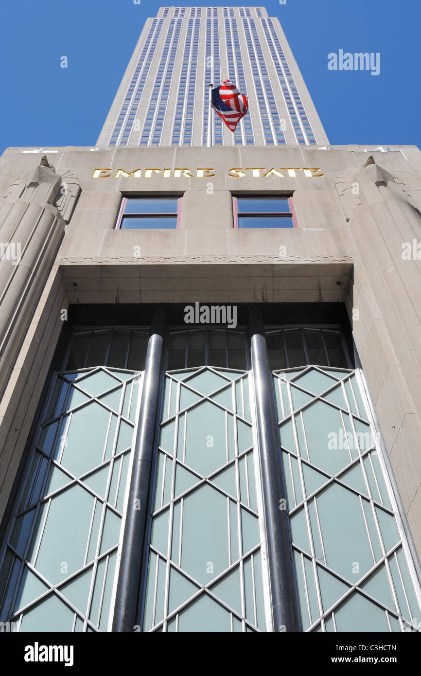 Il Landmark Empire State Building di New York City. Foto Stock