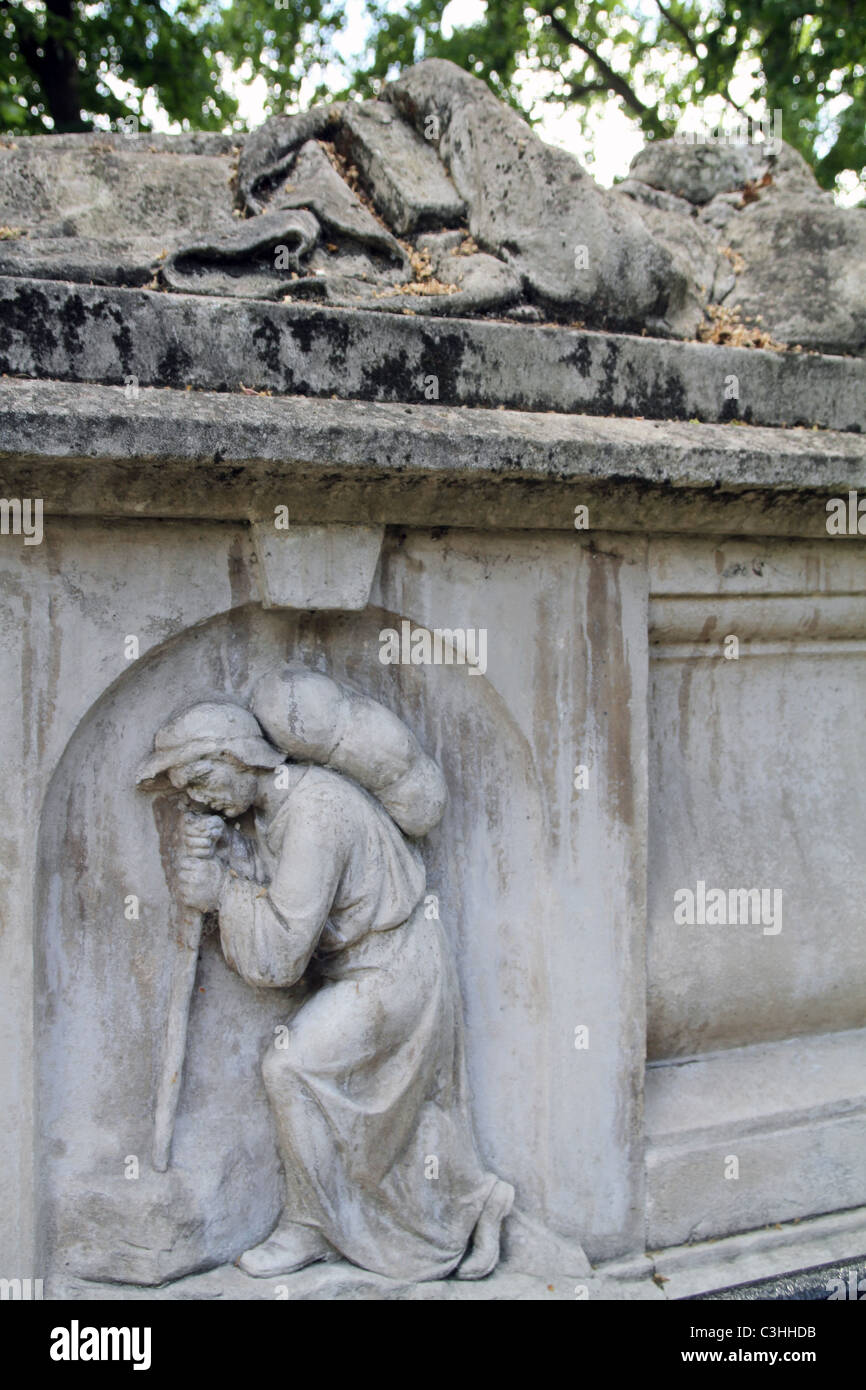 Pietra tombale di John Bunyan a campi Bunhill sepoltura nella città di Londra Foto Stock