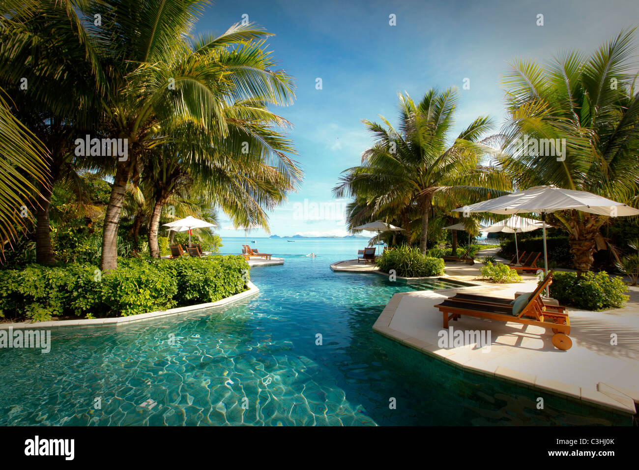 Likuliku Lagoon Resort, Malolo Island, Mamanucas, Isole Figi Foto Stock