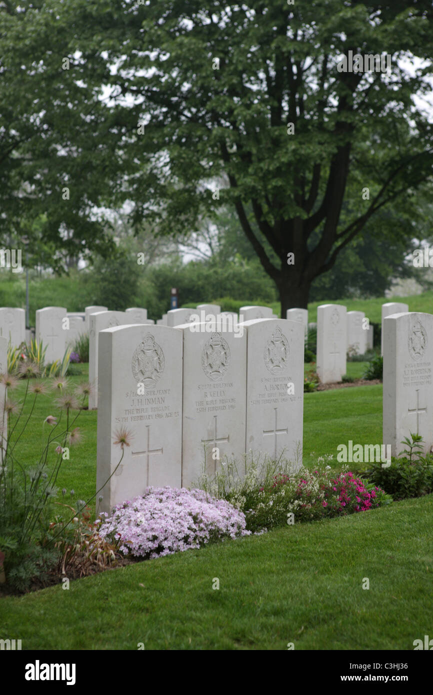 Fattoria di Essex il cimitero e il sito, Ypres, Belgio. Foto Stock