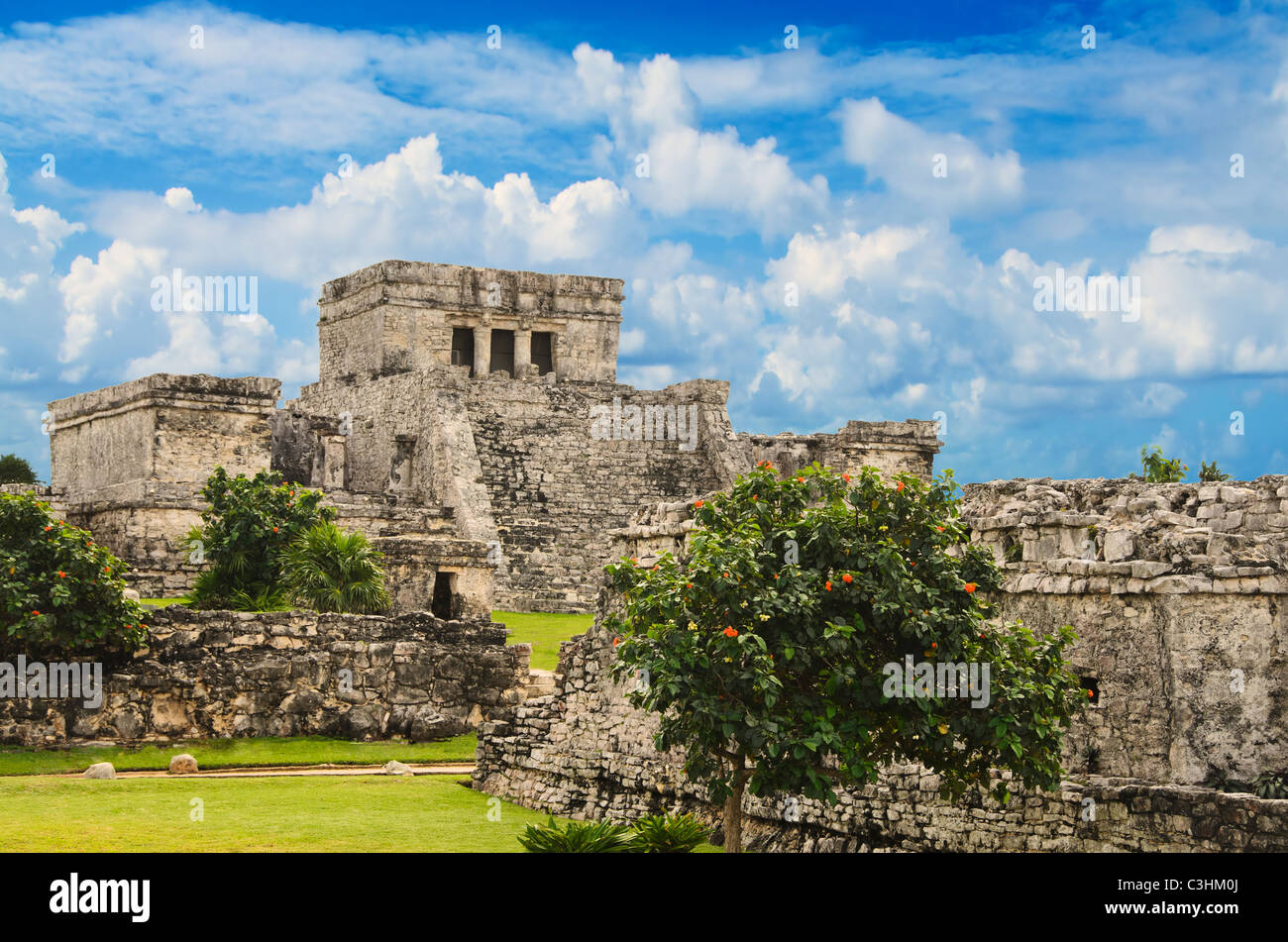 Messico, Tulum, antiche rovine Foto Stock