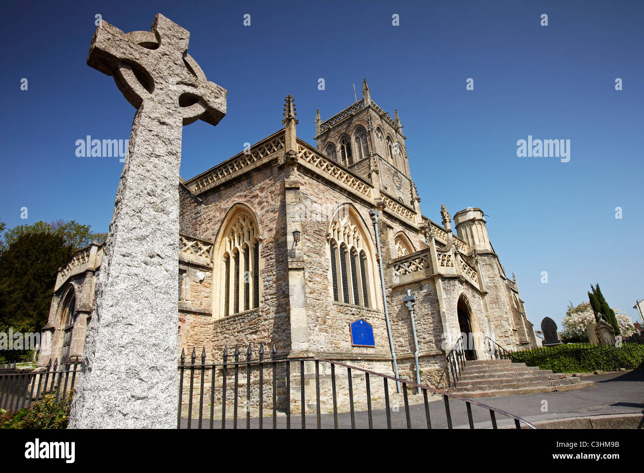 La Chiesa di San Giovanni Battista, Axbridge, Somerset, Inghilterra Foto Stock