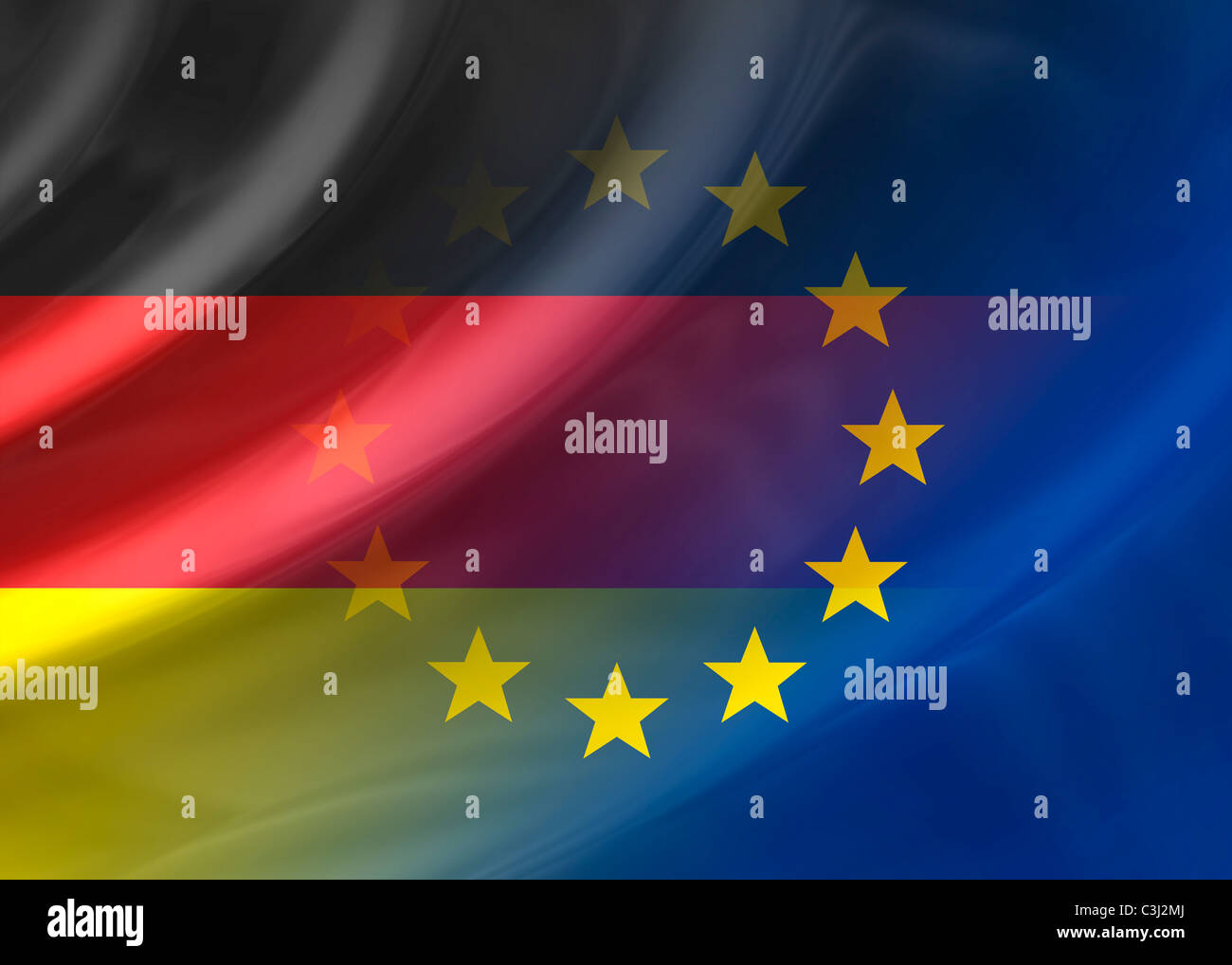 Germania e bandiera UE Foto Stock