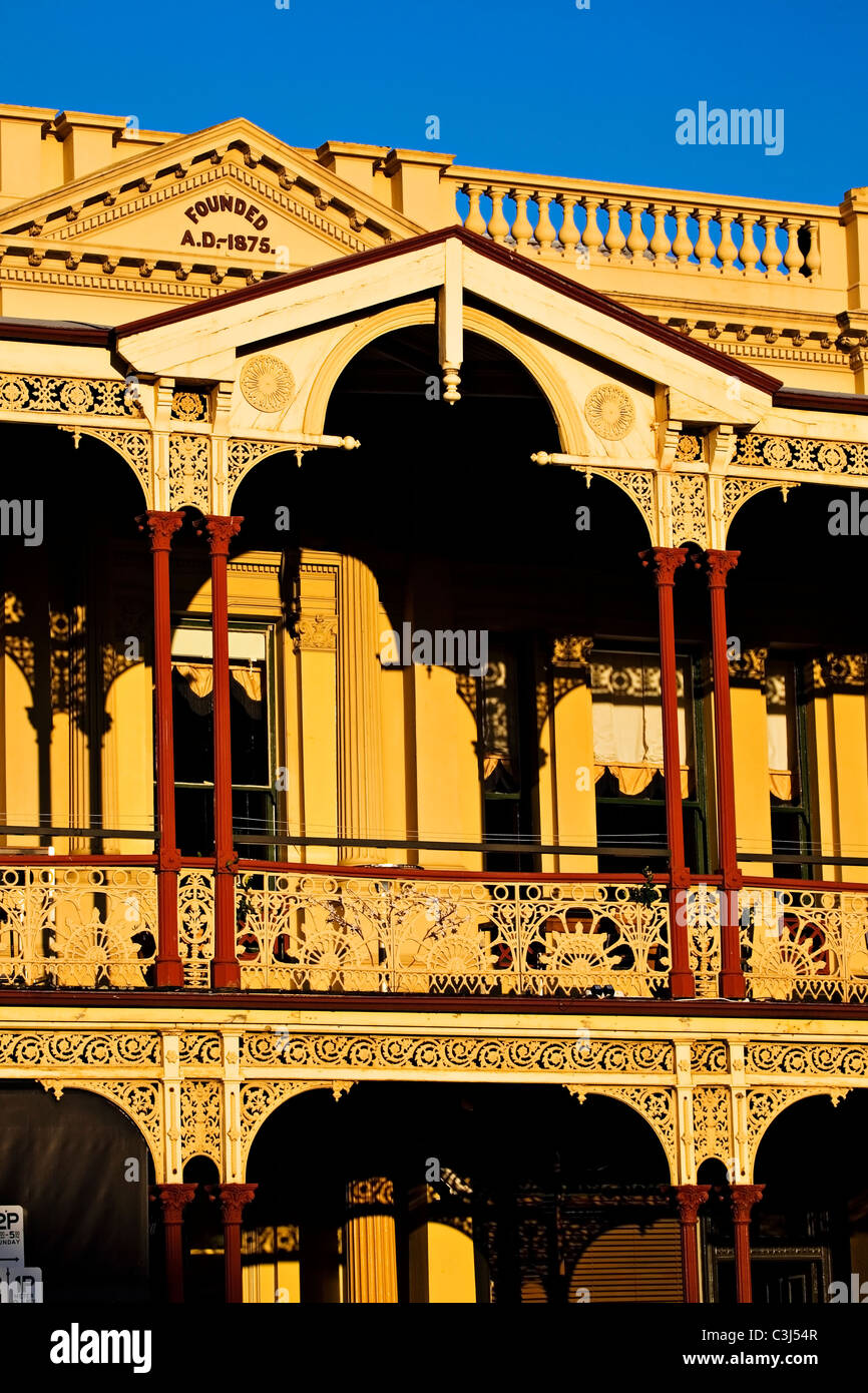 Ballarat Australia / Bel vecchio era vittoriana architettura in Lydiard Street. Foto Stock