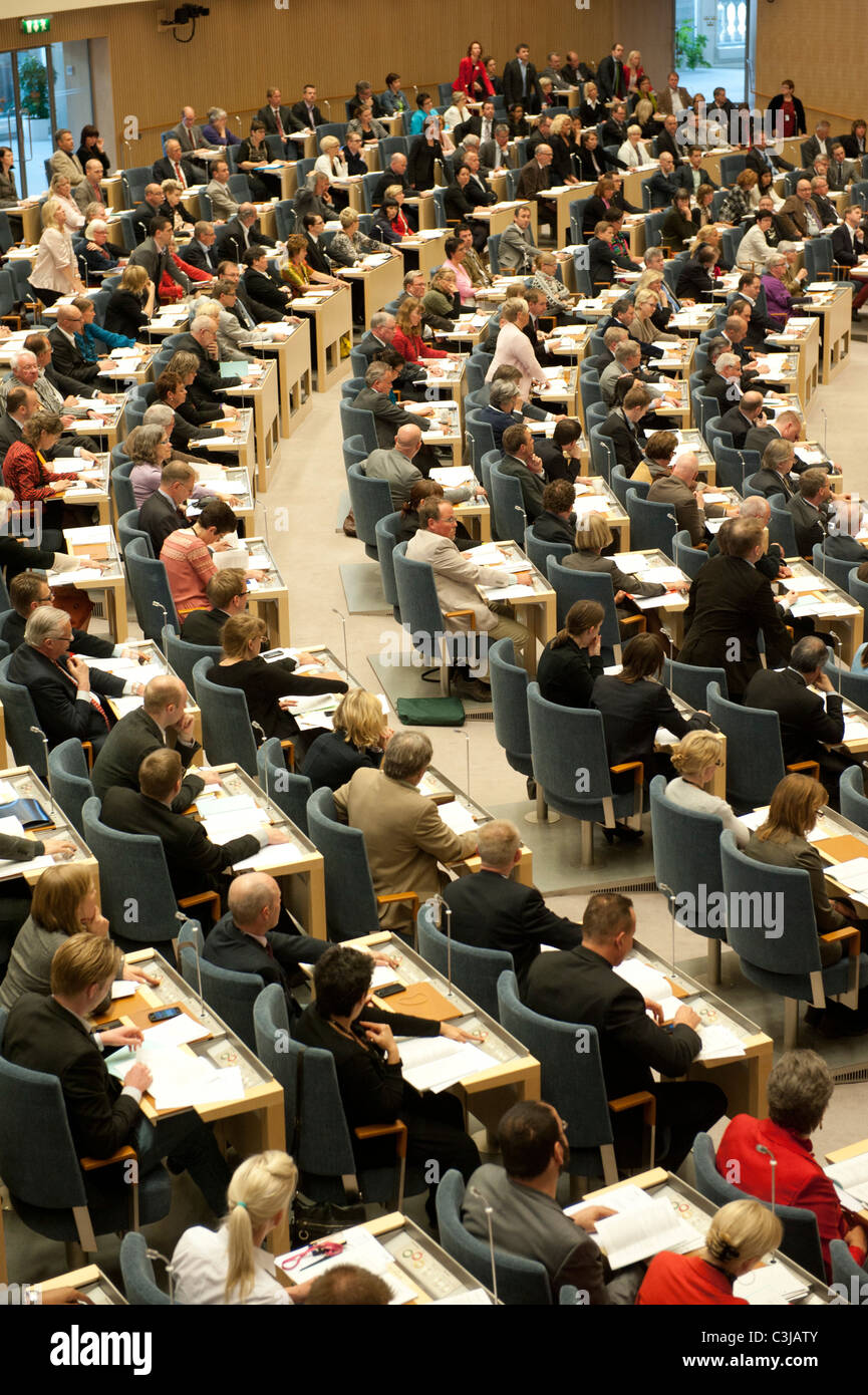 Swedens il Parlamento in sessione Foto Stock