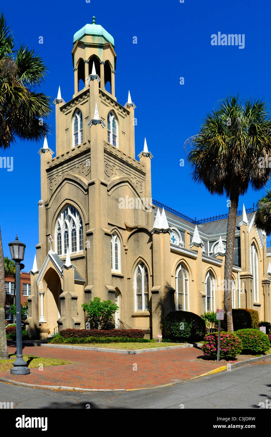 Congregazione Mickve Israele 1793 chiesa nel centro storico di Savannah in Georgia GA Foto Stock