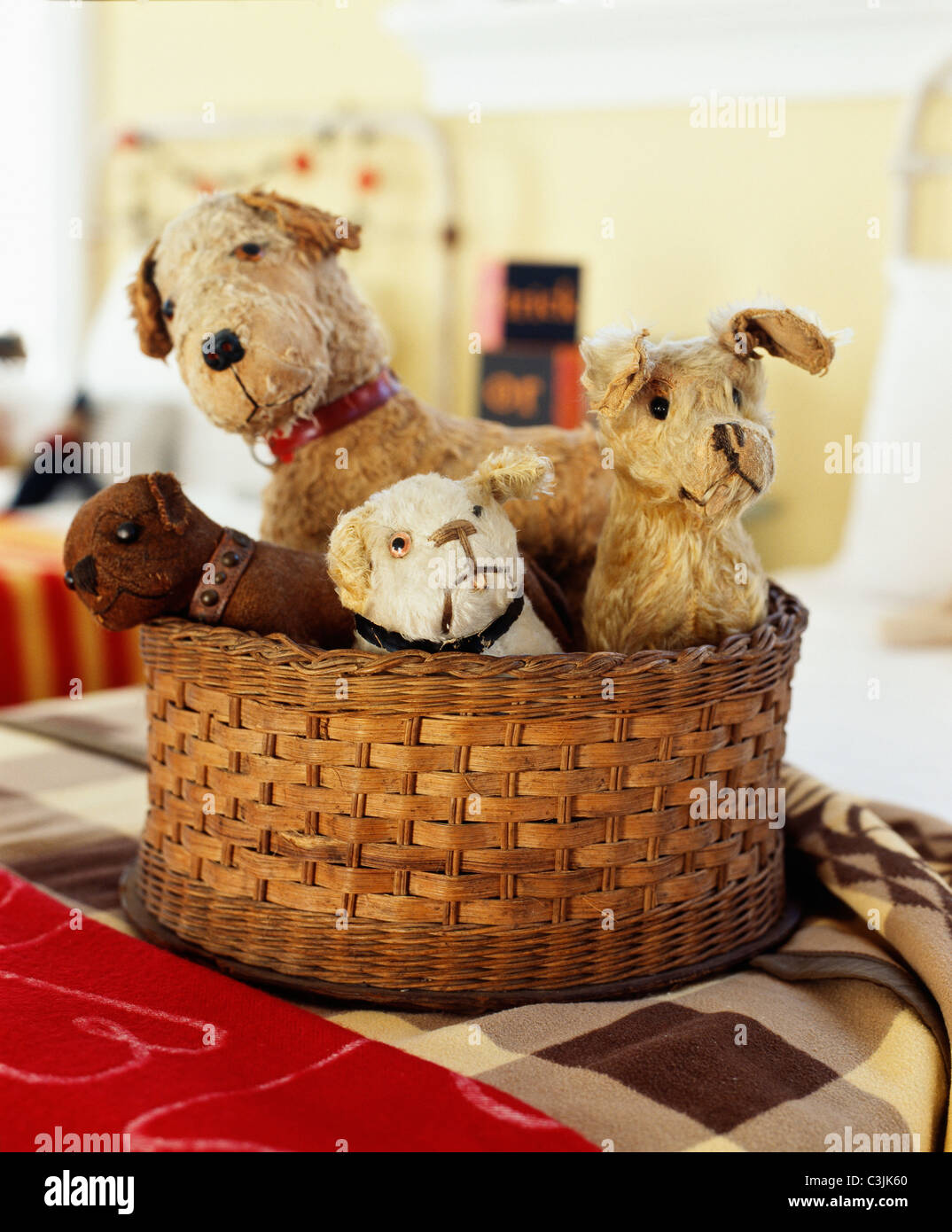 Cestello di vintage animali imbalsamati. Foto Stock