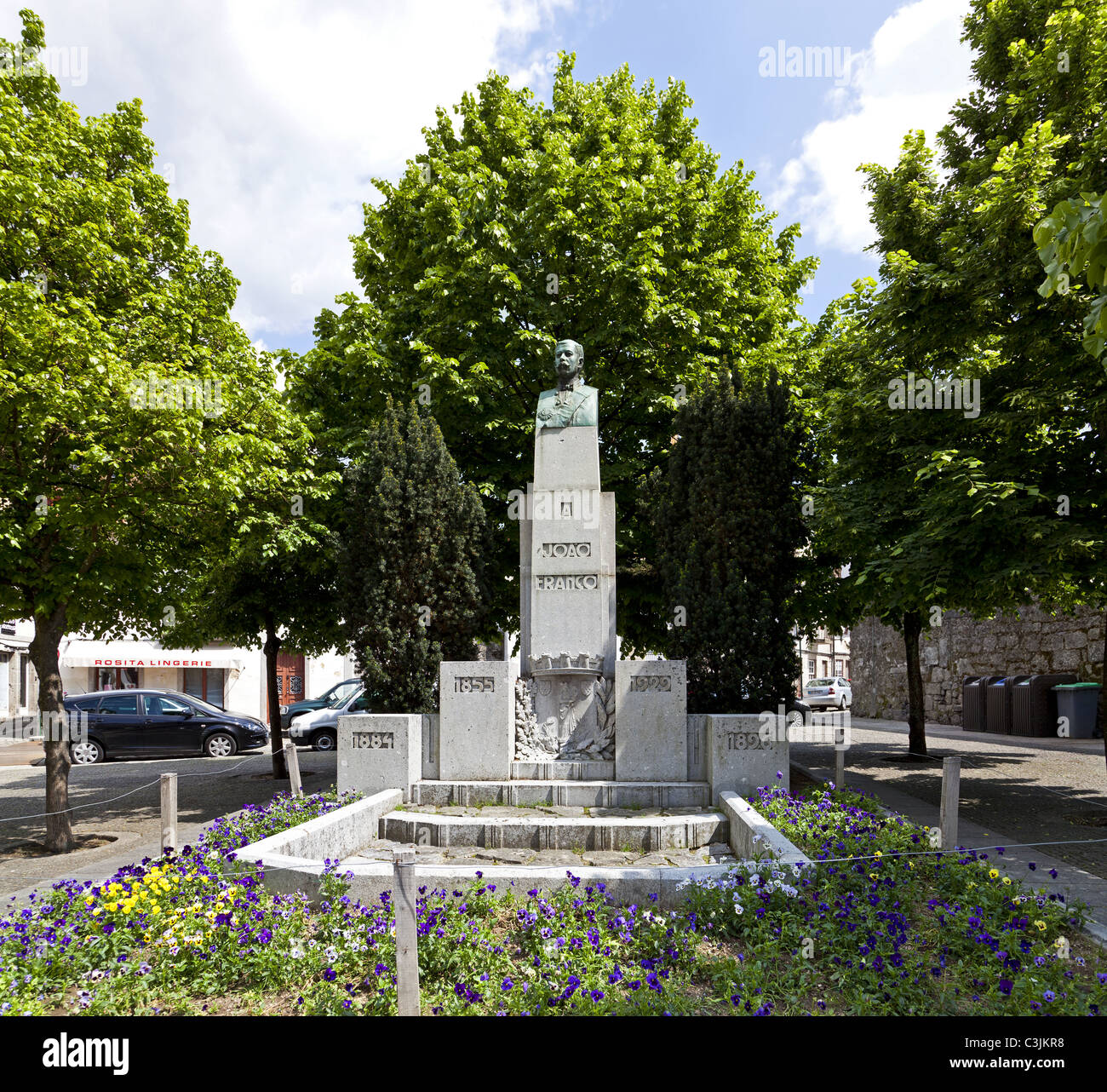 Monumento a Joao Franco in Guimaraes, Portogallo. Foto Stock