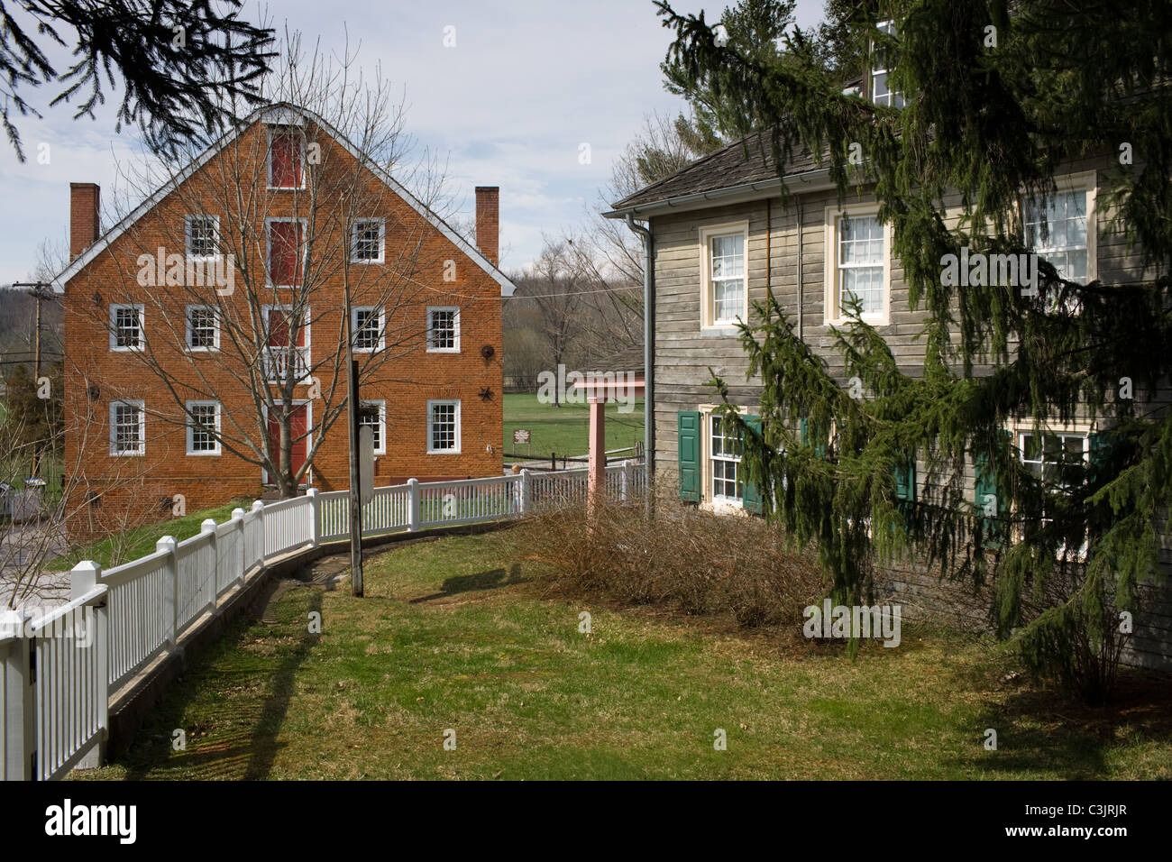 Union Mills, 1797, Carroll County, Maryland, dove le truppe confederate rimasero in viaggio per Gettysburg, Pennsylvania, USA. Foto Stock